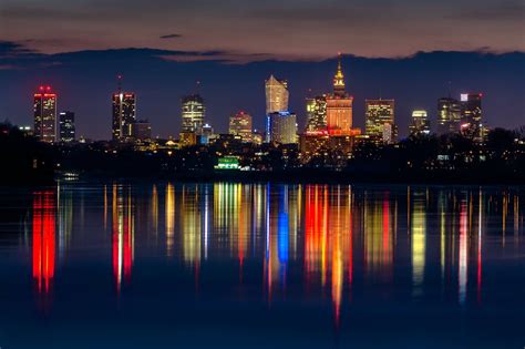 Warsaw at night. | Skyline, Poland, Warsaw