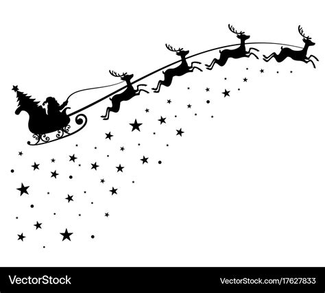 Santa Flying Sleigh Svg