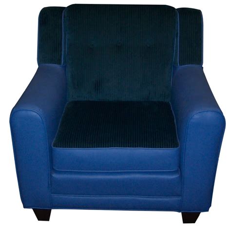 Blue leather chair - MBU Interiors