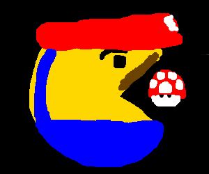 Mario eating a Mushroom - Drawception