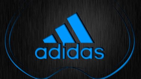 Blue adidas logo on the black background