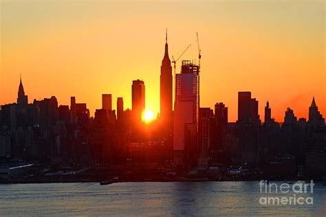 NY Skyline Sunrise Glow Photograph by Regina Geoghan - Fine Art America