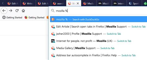 Search open tabs in Firefox | Firefox Help