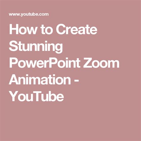 How to Create Stunning PowerPoint Zoom Animation - YouTube | Powerpoint tutorial, Powerpoint ...
