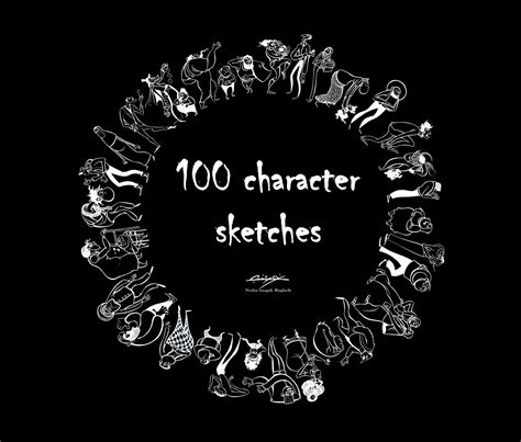 100 character sketches .. on Behance