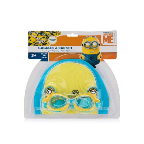 Minions swimming goggles with swim cap - Spinneys UAE