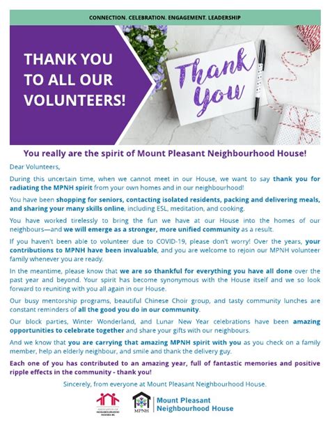 A huge thank you to all our amazing volunteers! | Mount Pleasant ...