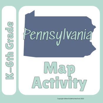 Pennsylvania Map Labeling Project Activity - Landmarks and Cities - K - 6th