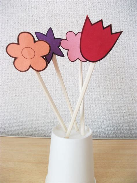 Spring Flowers and Vase Chopsticks Craft | Preschool Crafts for Kids