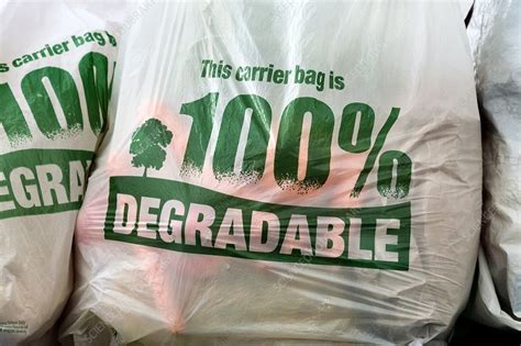 Biodegradable plastic bag - Stock Image - C038/6828 - Science Photo Library