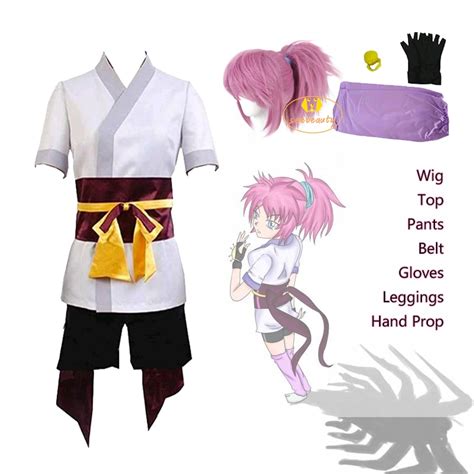 Anime Hunter X Hunter Machi Komacine Cosplay Costume Pink Wig Phantom Troupe Halloween Carnival ...