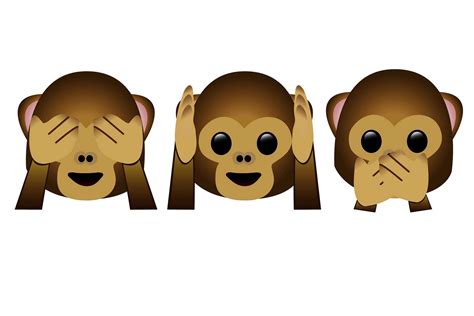 Hear No Evil See No Evil: Monkey Emoji Art Print