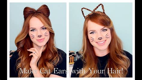 2 Ways to Make Cat Ears with Your Hair! - YouTube