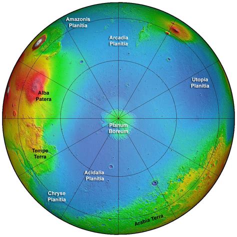 Topographic Map of Mars