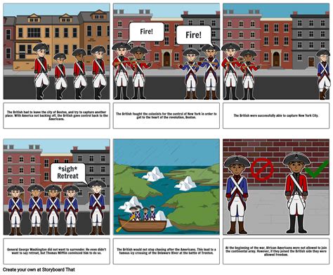 American Revolution Comic Strip Storyboard by 86db362c