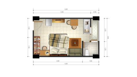 Denah Apartemen Studio - Homecare24