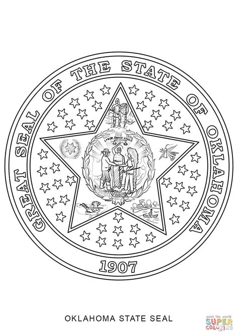 Texas State Seal Coloring Page Coloring Pages