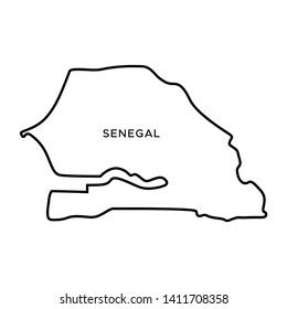 Outline Map Senegal Vector Design Template Stock Vector (Royalty Free ...