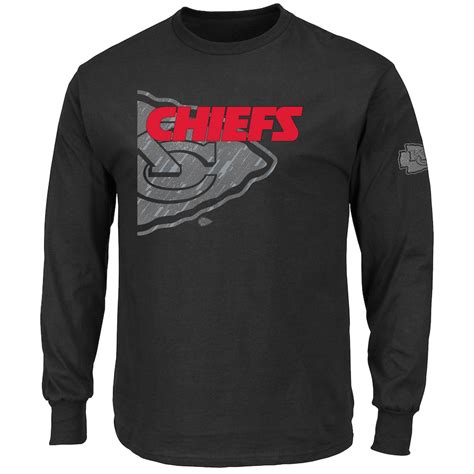 Majestic Kansas City Chiefs Black Elite Reflective Long Sleeve T-Shirt