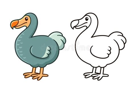 Cartoon dodo bird drawing. Cute cartoon dodo bird drawing. Color and ...