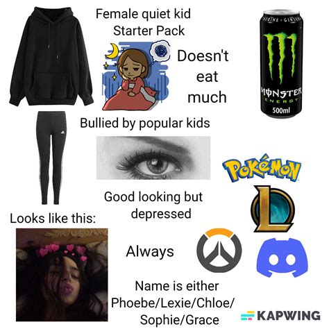 Female Quiet Kid Starter Pack | /r/starterpacks | Starter Packs | Know ...