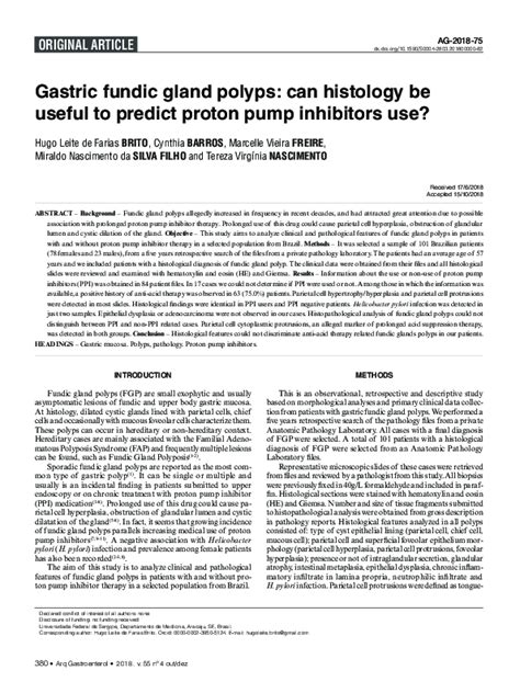 (PDF) Gastric Fundic Gland Polyps: Can Histology Be Useful to Predict Proton Pump Inhibitors Use ...