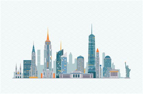 New York skyline | New york skyline, Skyline, City illustration