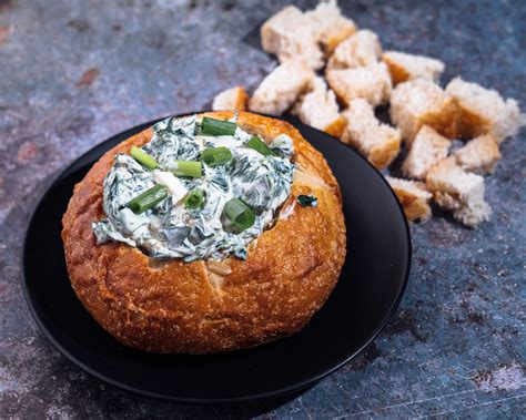 Classic Old School Spinach Dip in a Bread Bowl – Everyday Dishes