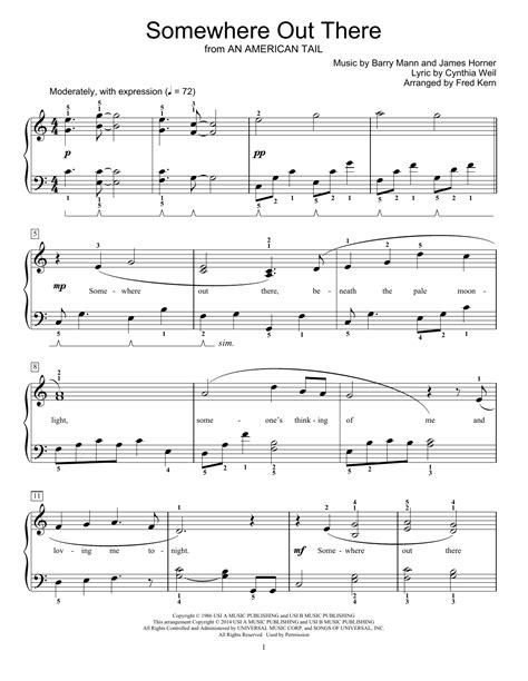 Somewhere Out There | Sheet Music Direct