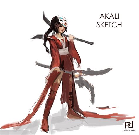 Bloodmoon Akali Sketch by patrickdeza on DeviantArt