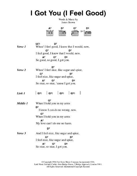 I Got You (I Feel Good) by James Brown - Guitar Chords/Lyrics - Guitar ...