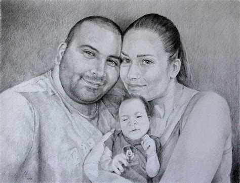 Portrait Illustration Charcoal Drawing Group Portrait Realistic Drawing Custom Portrait ...