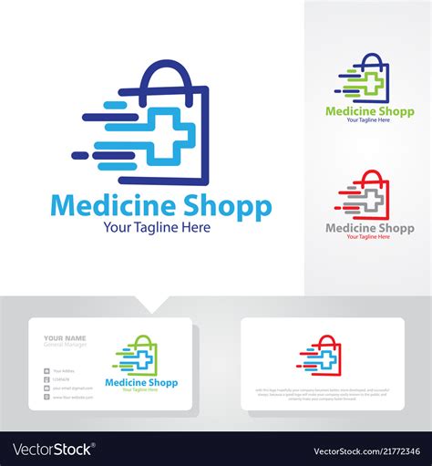 Medicine shop logo designs Royalty Free Vector Image