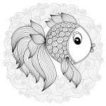 Pattern for coloring book. Vector Cartoon Fish. Stock Photo by ©karpenyuk 100555302