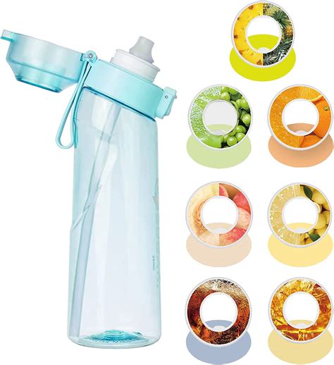 rericonq Water Bottle with 7 Flavor Pods,18.5 Oz/500ml,21.9 Oz/650ml Fruit Fragrance Water ...