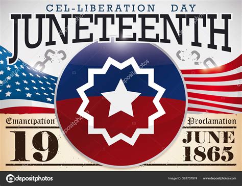 Patriotic Design Flag Button Juneteenth Flag Design Commemorative ...