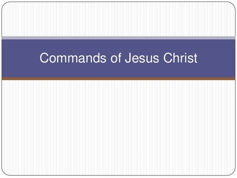 Commands of jesus christ