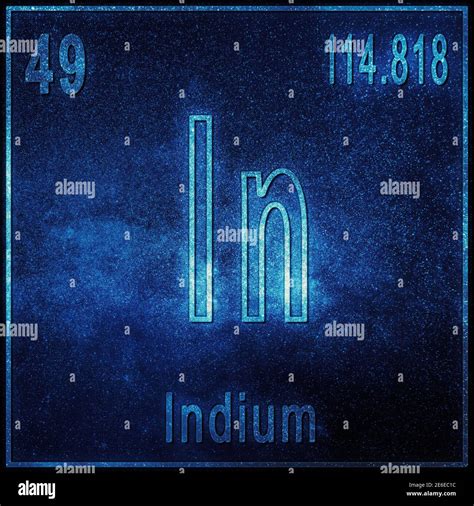 Indium chemical element, Sign with atomic number and atomic weight, Periodic Table Element Stock ...