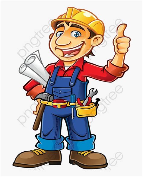 Cartoon Builder Commercial - Transparent Construction Worker Clipart, HD Png Download - kindpng