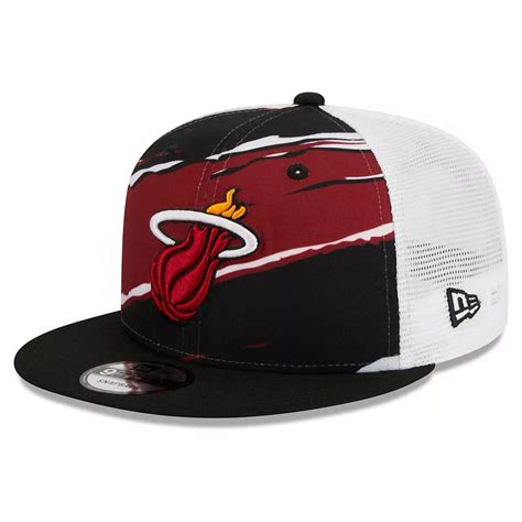 New Era /White Miami Heat Tear Trucker 9FIFTY Adjustable Hat | Academy