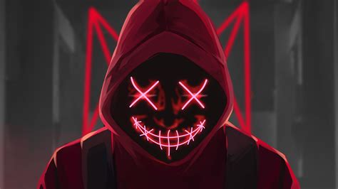 3840x2160 Red Mask Neon Eyes 4k 4K ,HD 4k Wallpapers,Images,Backgrounds,Photos and Pictures