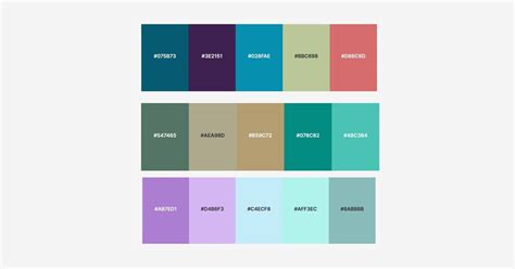 Mermaid Colors Palette with HEX Code - Eggradients.com