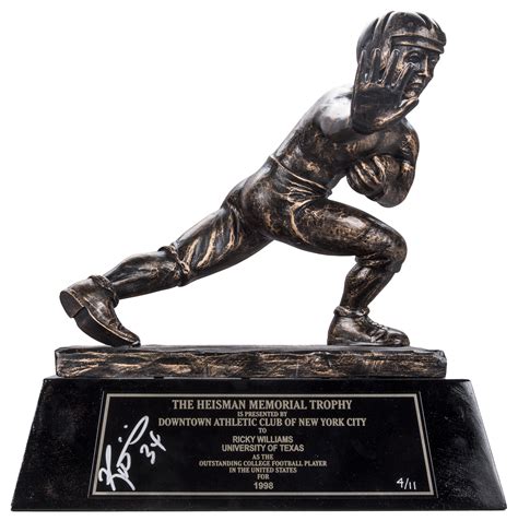 Lot Detail - Ricky Williams Autographed 1998 Replica Heisman Trophy LE ...