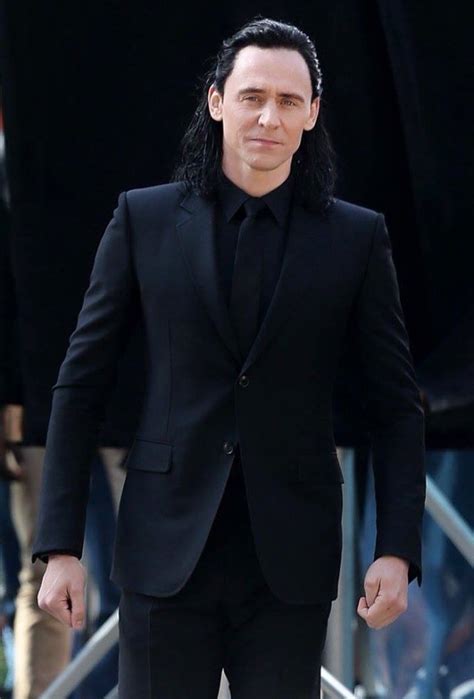 Tom Hiddleston as Loki - Black Suit Magic On set... | Scifigurl720