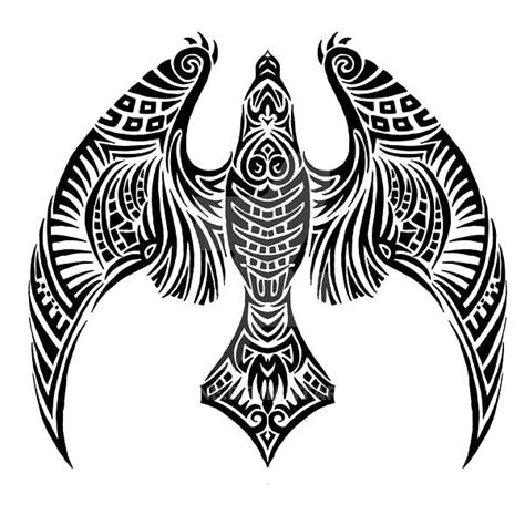 Tribal Night Hawk Tattoo Design