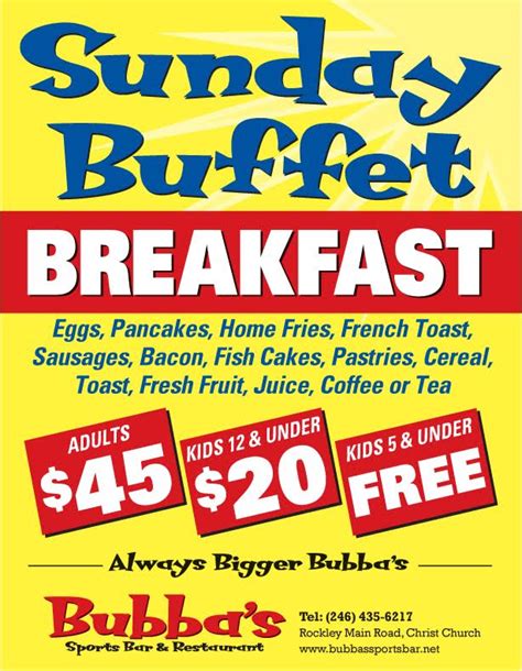 Sunday Buffet Breakfast | Bubba's Sports Bar & Restaurant - Barbados ...