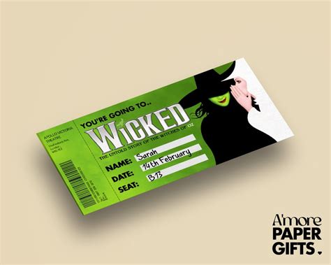 Wicked the Musical Printable Ticket Gift - Etsy