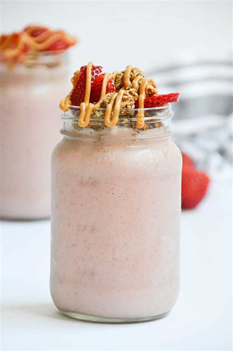 PB & J Smoothies {for two!} Boosted with MegaFood Daily C-Protect | MegaFood Canada