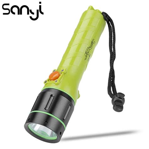 SANYI 38000LM Professional Flashlight for Diving LED T6 Waterproof Underwater Flash Light Torch ...