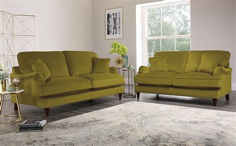 Charleston Olive Green Velvet 3+2 Seater Sofa Set Only £1299.98 ...